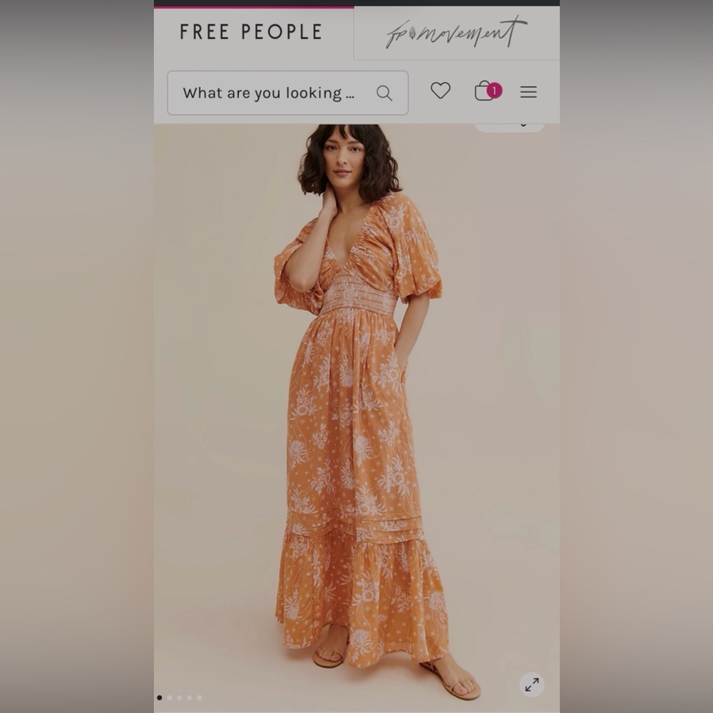 Free People Terracotta Floral Maxi Dress